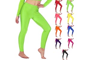 Re Tech UK - Shiny Girls Leggings for Gymnastics/Dance - Kids Leggings - Stretchy Fabric Footless Toddler Athletic Youth