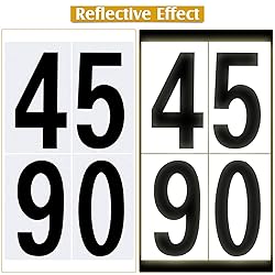 Zonon 40 Pcs Number Decals Reflective Mailbox