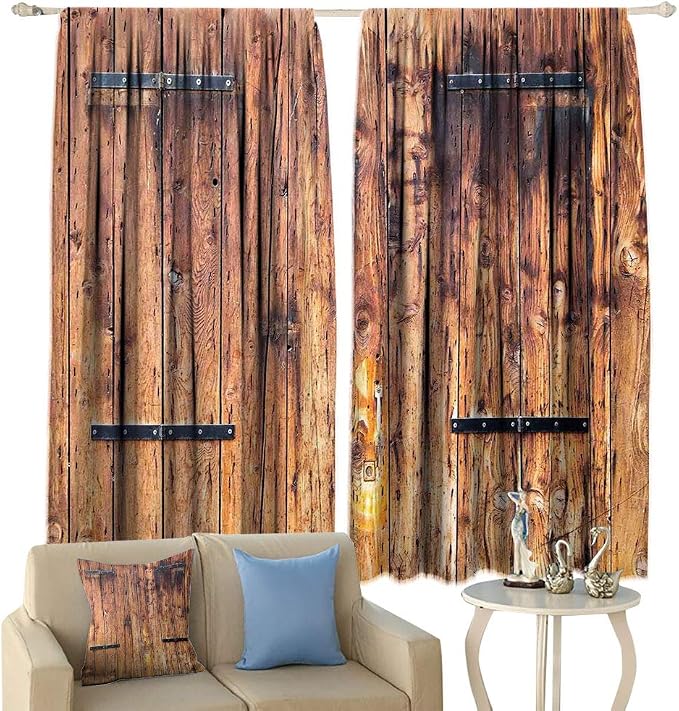 Amazon.com: Bohogifts Amazing Rustic Blackout Curtains, Antique Timber
