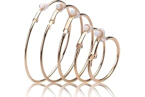 AYLIFU 5 Pairs Gold Clip on Earrings Hoop Non Piercing Women Clip Earrings for Women, 5 Sizes