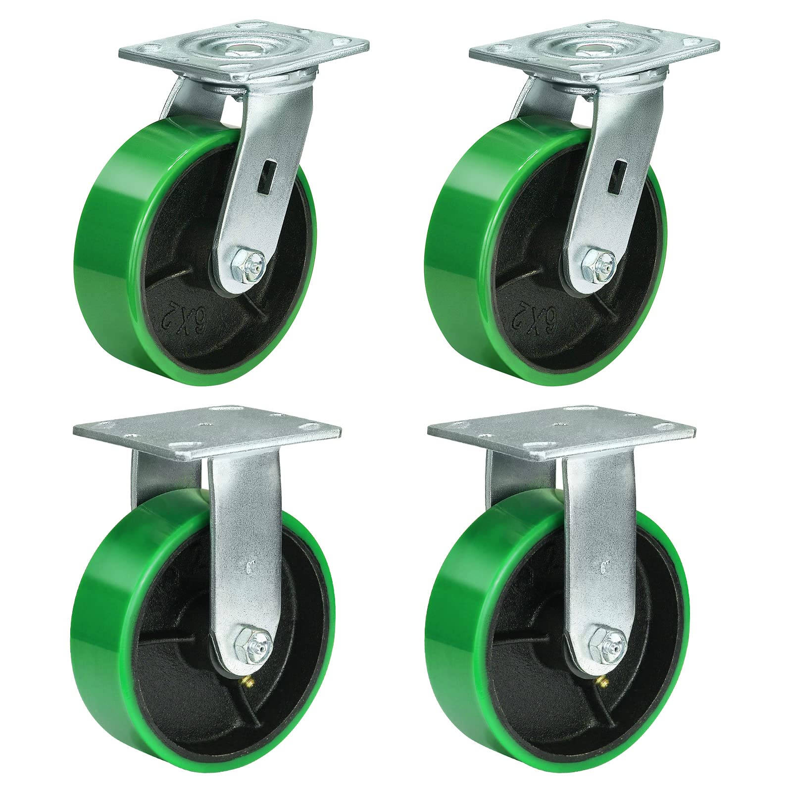 HANDSAMMU 6 Inch Caster Wheels, Heavy Duty Casters