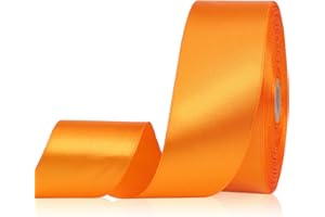 Sagaat Orange Ribbon 1-1/2 Inch 50 Yards, Solid Satin Ribbon for Flower Bouquet, Crafts, Gift Wrapping, Bridal Invitations, Hair, Festival and Party Decorations