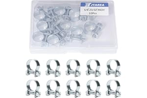 JTAREA 16-18MM Fuel Injection Hose Clamps 5/8"-23/32" Gas Line Clamps Pipe Clamp for Automotive Diesel Petrol Pipes