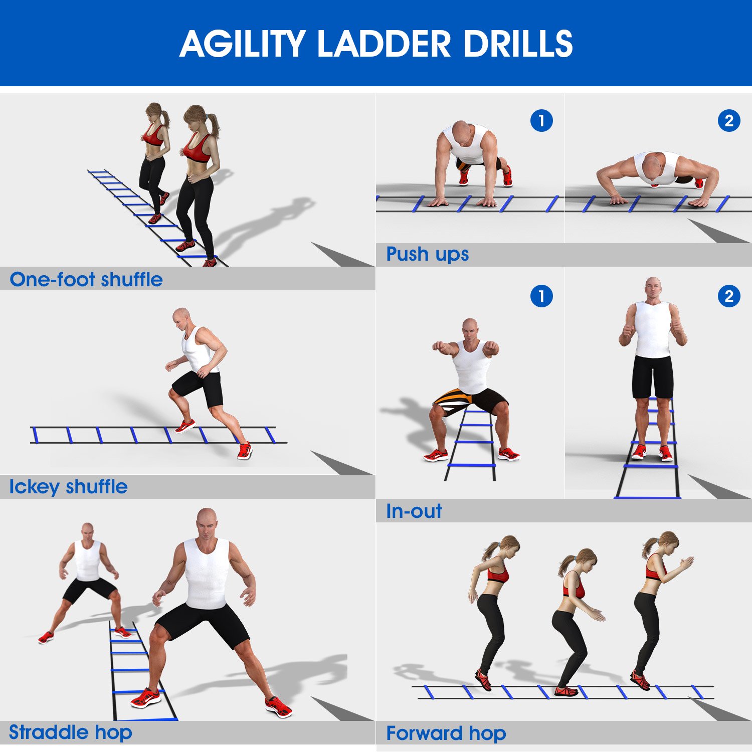 Yes4All Agility Ladder with Carry Bag Footwork Ladder Multi Choices
