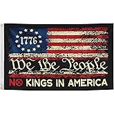 No Kings In America Flag 3x5 Ft For Outside Large Garden Yard Flags Outdoor Decoration (Black-2)