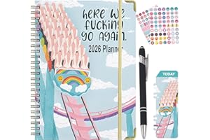 Agenda journalier 2025 2025, 15,5 x 21,6 cm, couverture rigide, planificateur hebdomadaire 2025, planificateur mensuel hebdom