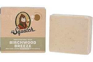 Dr. Squatch All Natural Bar Soap for Men with Medium Grit - Birchwood Breeze 5 Ounce (Pack of 1)