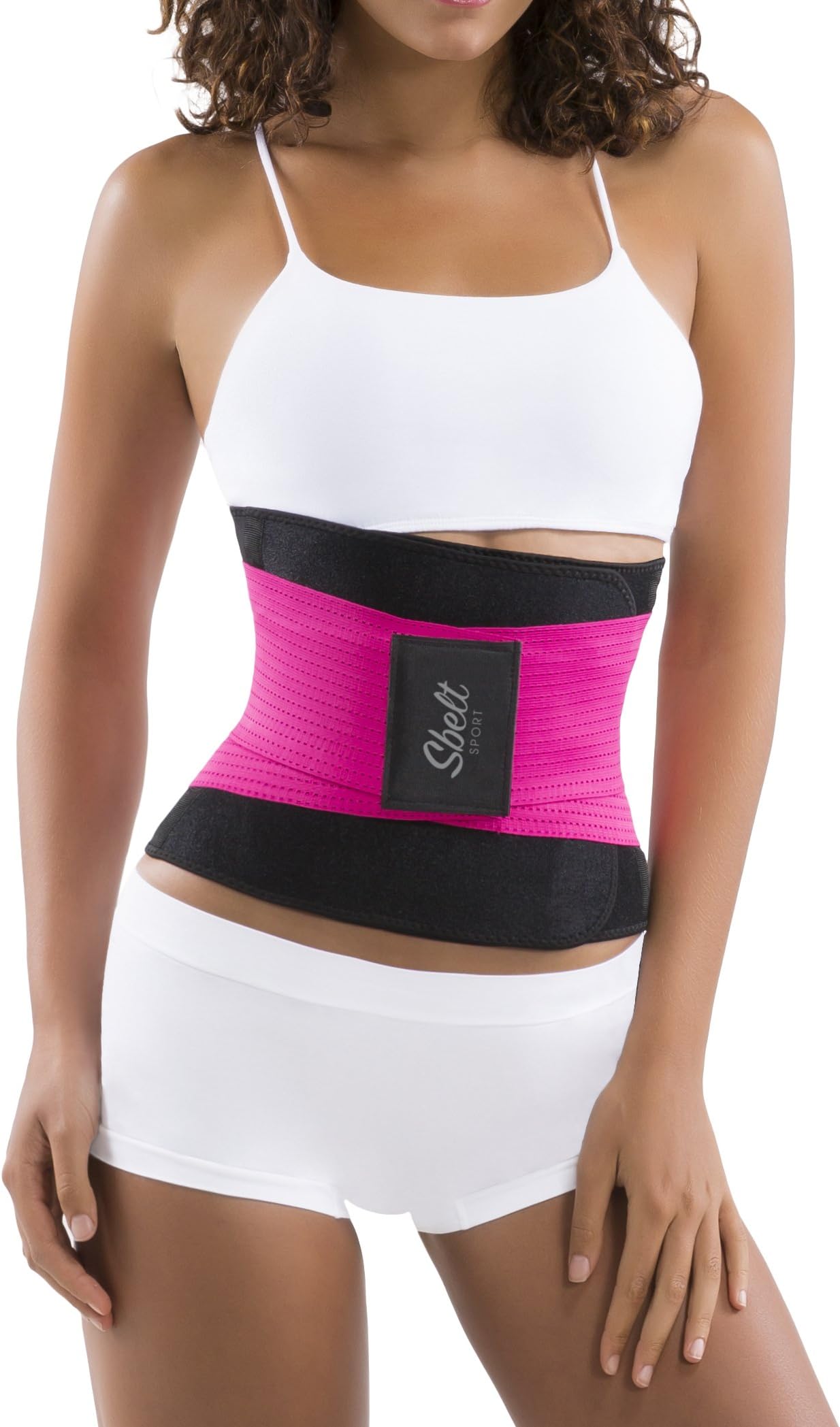 Sbelt Thermal Waist Trainer Slimming Belt – Women’s Slimming Body Shaper Trimmer for an Hourglass Shape (Pink, Large/X-Large)