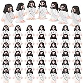 Sumind 50 Pcs Little Jesus Figures Christmas Mini Pocket Jesus Figurines Bulk Original Design for Xmas Hide and Seek Religious Party Favors Sunday School Baptism Gifts(White)