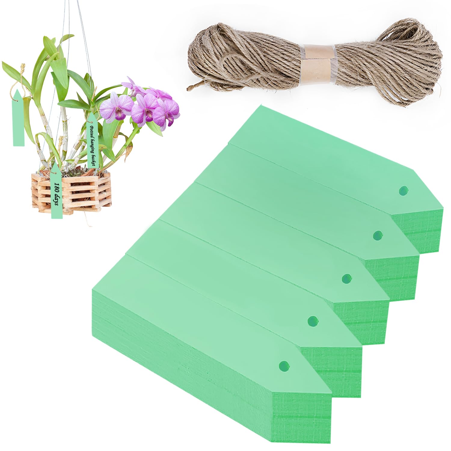 Plant Labels 100Pcs Garden Labels for Outdoor Plants Plant Markers & Labels Re-Usable Plant Tags Plastic Plant Tags for Seed Labels Pots Plastic (Green)