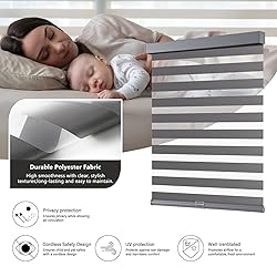 AOSKY Cordless Zebra Blinds for Windows Pull Down