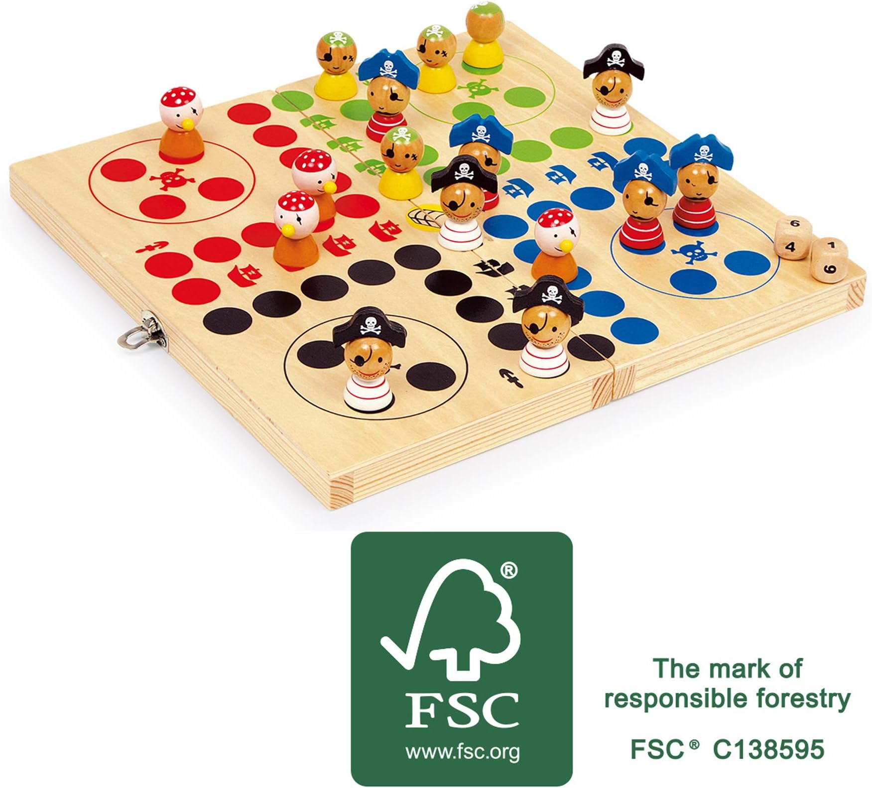 Speelgoed - Houten Ludo Pirateneiland (1 TOYS)
