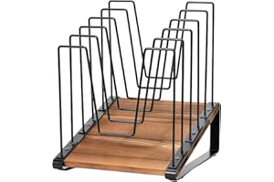 Inclined Desk File Organizer, With 5 Section, 27.4x20x19.6cm, Metal File Sorter Rack, Office Paper Document Organizer, Versat