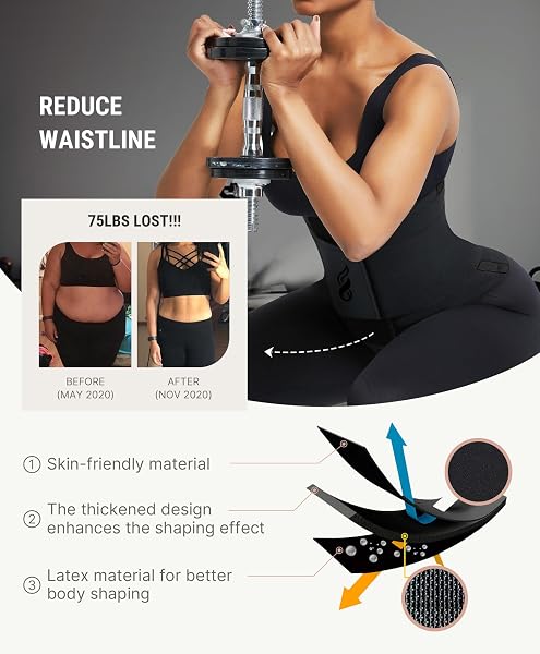 FEELINGIRL WAIST TRAINER CORSET WORKOUT CINCHER TRIMMER SHAPING BLACK XXL