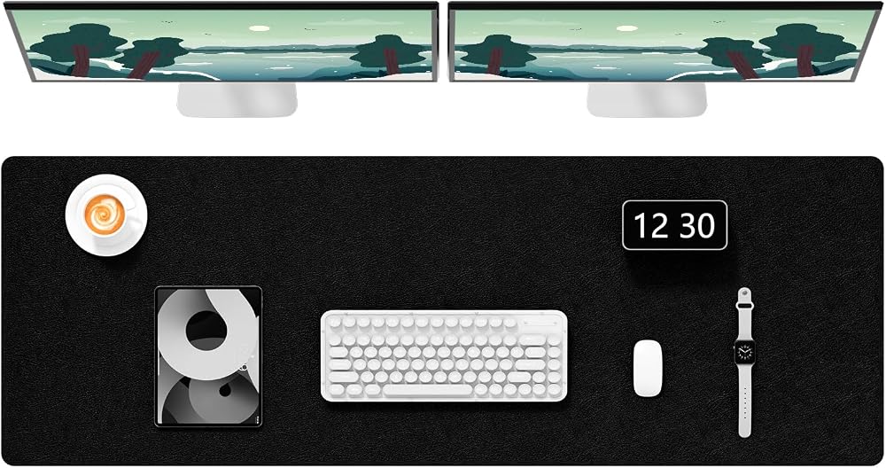 Hsurbtra 48 x 17 Desk Pad PU Leather Non-Slip Waterproof Mouse Mat XXXL