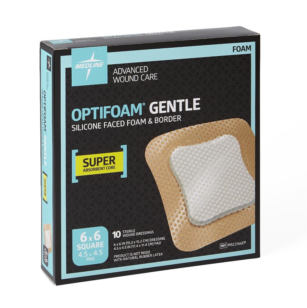 Optifoam Gentle Silicone Faced Foam Dressing 4" x 4