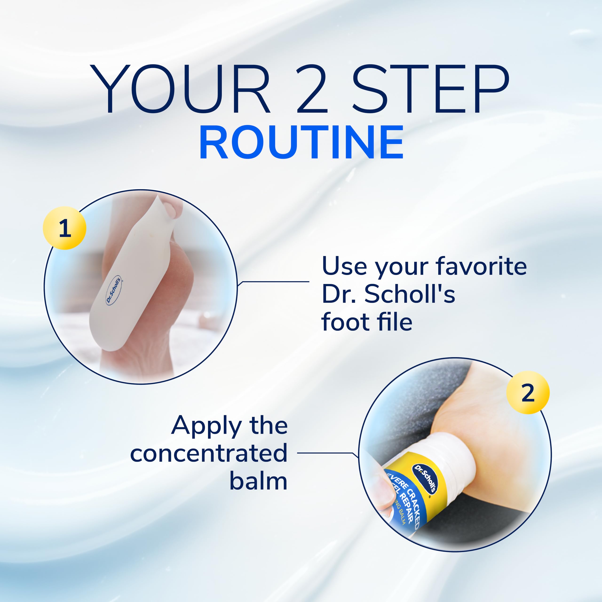 Dr. Scholl's Severe Cracked Heel Repair Restoring Balm 2.5oz, with 25% Urea for Dry, Cracked Feet, Heals and Moisturizes for Healthy Feet