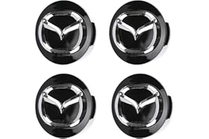 ARKOSKNIGHT 56mm Wheel Hub Center Cap with Logo Emblem ABS Material Compatible with Mazzda Accessories(Mzd Black)