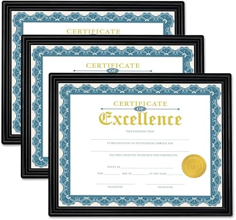 Universal 76848 All Purpose Document Frame 8 12 X 11 Insert Black 3pack