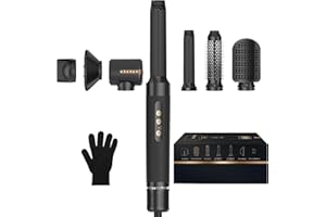 Hair Dryer Brush 7 in 1, Detachable Fast Drying, Volumizing, Curling, Straightening, Powerful Blow Dryer Brush with Auto- Wra