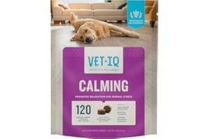 VetIQ Calming Support Supplement, Calming Chews for Dogs Help Manage Stress and Promote Relaxation, Anxiety Relief for Dogs, Made in The USA, 120 Count