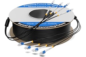 ERSTICKT 50M/165FT Outdoor Armored LC to LC Fiber Optic Cable, 4 Core OS2 Single Mode 9/125μm, Industrial TPU Jacket, OD 5mm, 4 Strands, SMF, Direct Burial, Heavy-Duty LC-LC Patch Cord for Harsh Environments