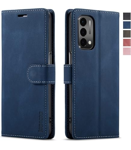 Custodia Portafoglio Asuwish Per OnePlus Nord 2T 5G Con 6 Slot Carte, Cinturino E Vetro Temperato Incluso, Flip Cover Nera