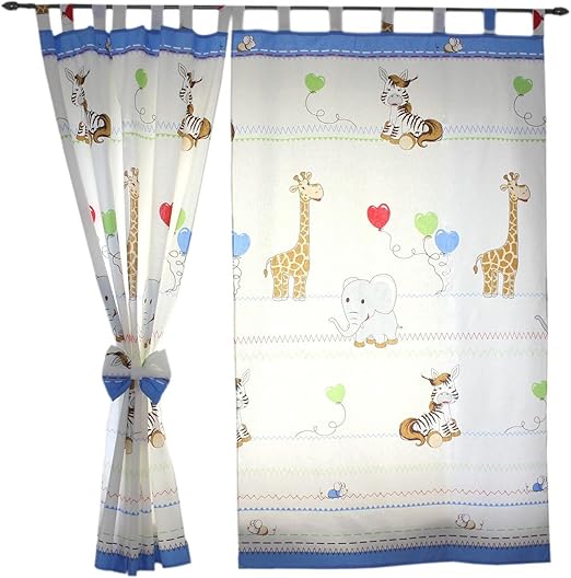 Tuptam Children S Room Tab Top Curtains With Tiebacks Animals
