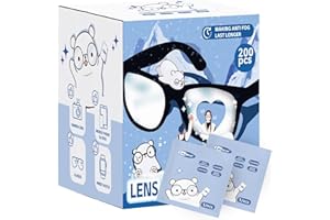 (200 PCS) Anti-Fog Wipes for Glasses/Sunglasses,Screen,Lens Wipes Individually Wrapped