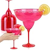 12 Pack Jumbo Christmas Plastic Margarita Glasses 30 OZ Disposable Margarita Glass Cups Giant Martini Glasses Cocktail Cups Detachable For Tequila Lovers Mexican Dinner Night Fiesta Party Decorations