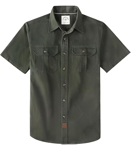 Amazon.com: Dubinik® Mens Short Sleeve Button Down Shirts 2 Pocket