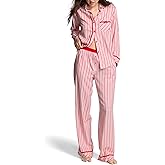 Victoria's Secret Women's PINK Flannel Pajama Set, Long Sleeve Button Down Shirt & Pants, Sleepwear for Women