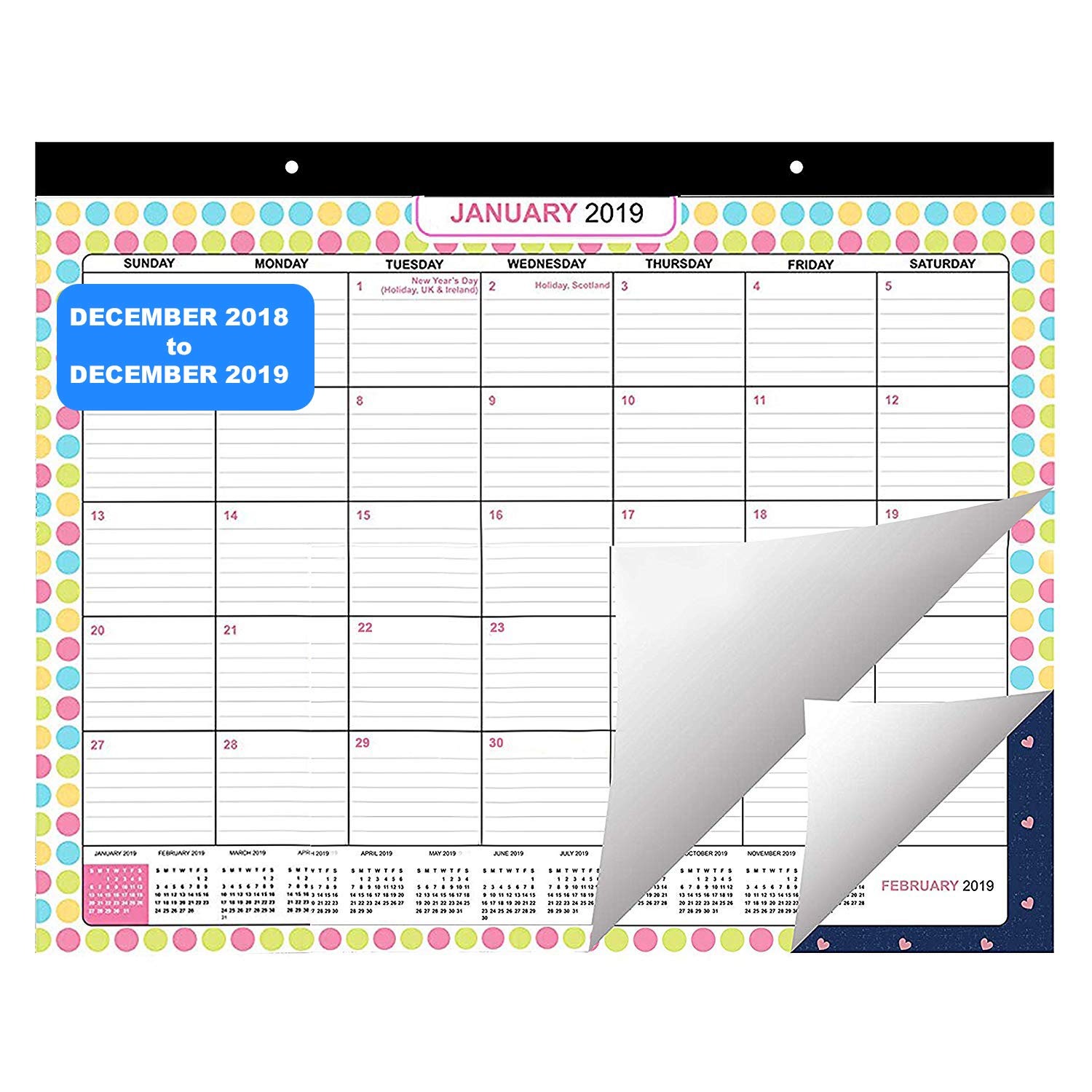 Desk Calendar Wall Calendar Large Monthly Pages 16... – Vicedeal
