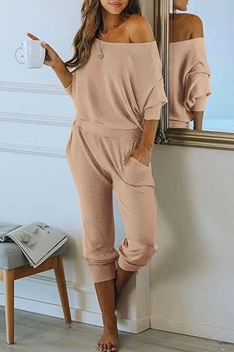 Lounge Wear Off The Shoulder Tracksuit PRETTYGARDEN Two Piece Sets