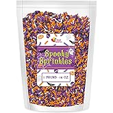 Halloween Sprinkles - Bulk Sprinkles -16 Oz - Orange, Black, Purple and White Jimmies - Spooky Halloween Sprinkles