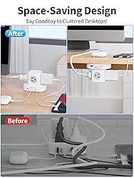 DEPOW Power Strip Tower with USB-C, Small Surge