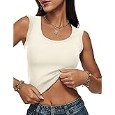 Women Wide Strap Ribbed Cropped Tank Tops 2026 Summer Trendy Crop Top Tight Fit Basic Sleeveless Camisole