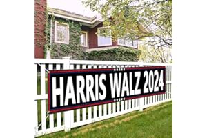 LYMHY Harris Walz 2024 Kamala Harris Tim Walz Waltz For President VP Banner Yard Sign Flag Yard Sign Flag Gate Decor 120" x 20"