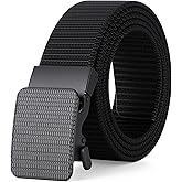 JASGOOD Men’s Ratchet Belt,Heavy-Duty Nylon Web Work Belt with Automatic No-Hole Buckle for Jeans,Golf