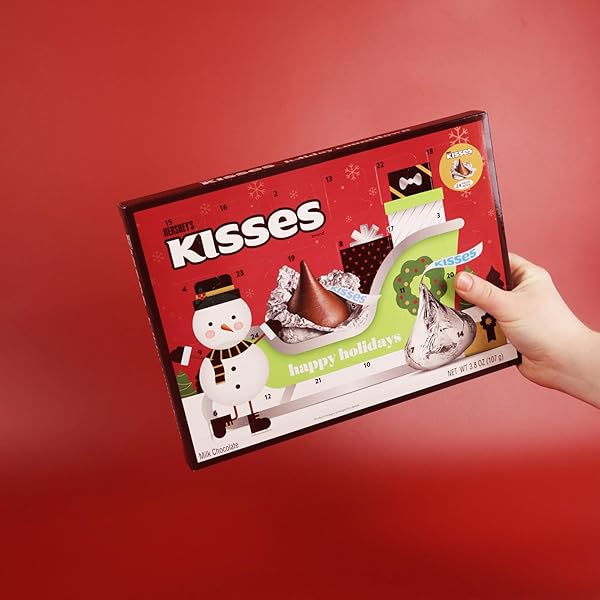 2024 HERSHEY KISSES ADVENT CALENDAR, 24-DAY COUNTDOWN TO CHRISTMAS WITH CANDY, INDIVIDUALLY WRAPPED PIECES, 3.8 OUNCES