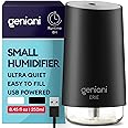 GENIANI Portable Small Cool Mist Humidifiers - Desktop Humidifier for Plants, Office, Car, Baby Room with Auto Shut Off & Night Light (White, 0.25L, USB)