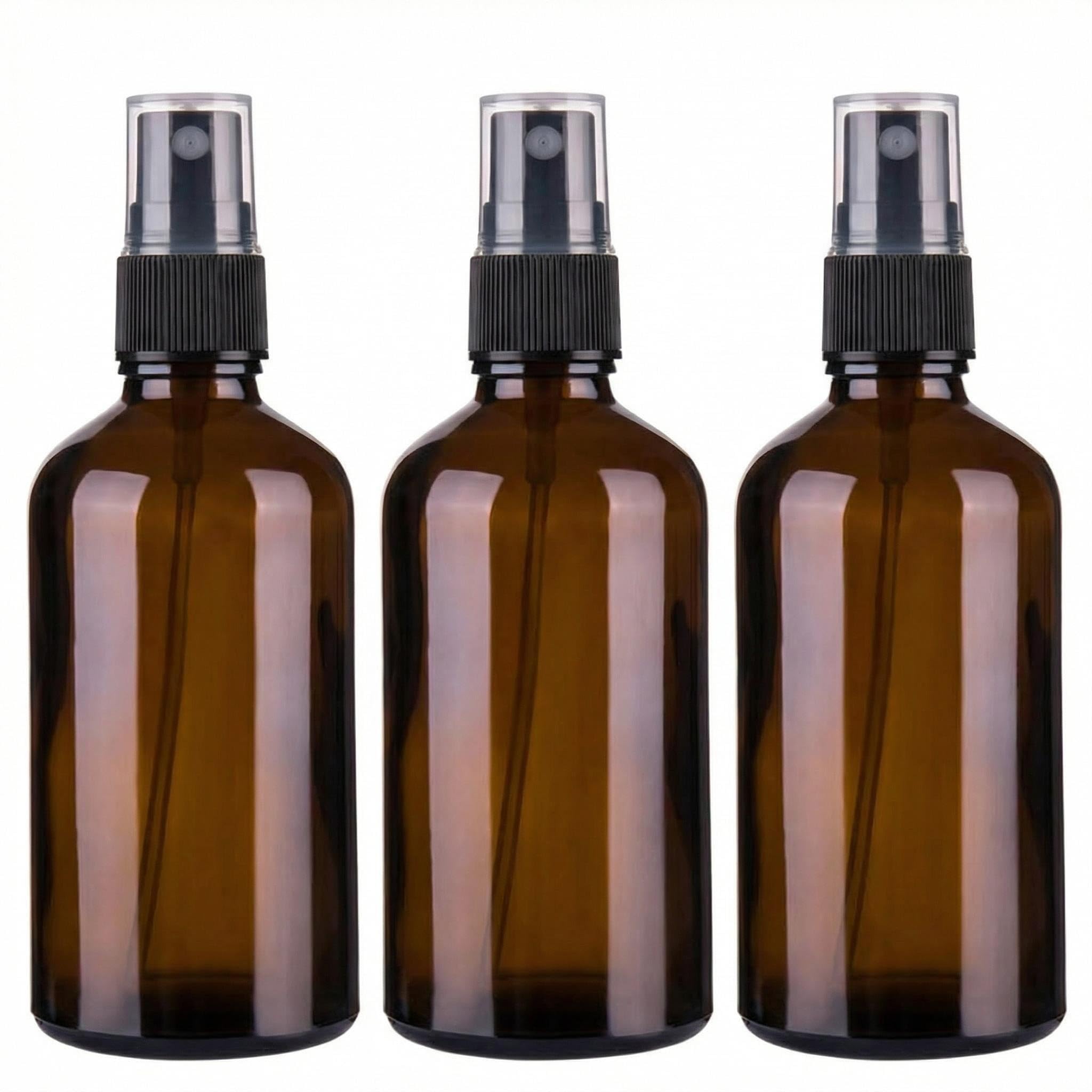 VASANA 250ml/8.5oz Refillable Empty PET Plastic Spray Bottle Fine Mist Sprayers with Black Sprayer For Cosmetic Toiletries Liquid Perfume Bottles Leak Proof Portable Travel Accessories Pack of 3