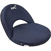 Nice C Reclining Stadium Seat, Floor Chair, Bleacher Seat (1 Pack, Black) | 10-Position Reclining Chair, Waterproof Cushion, Ultralight, Foldable, Extra Thick Padding, Shoulder Strap, Net Pocket