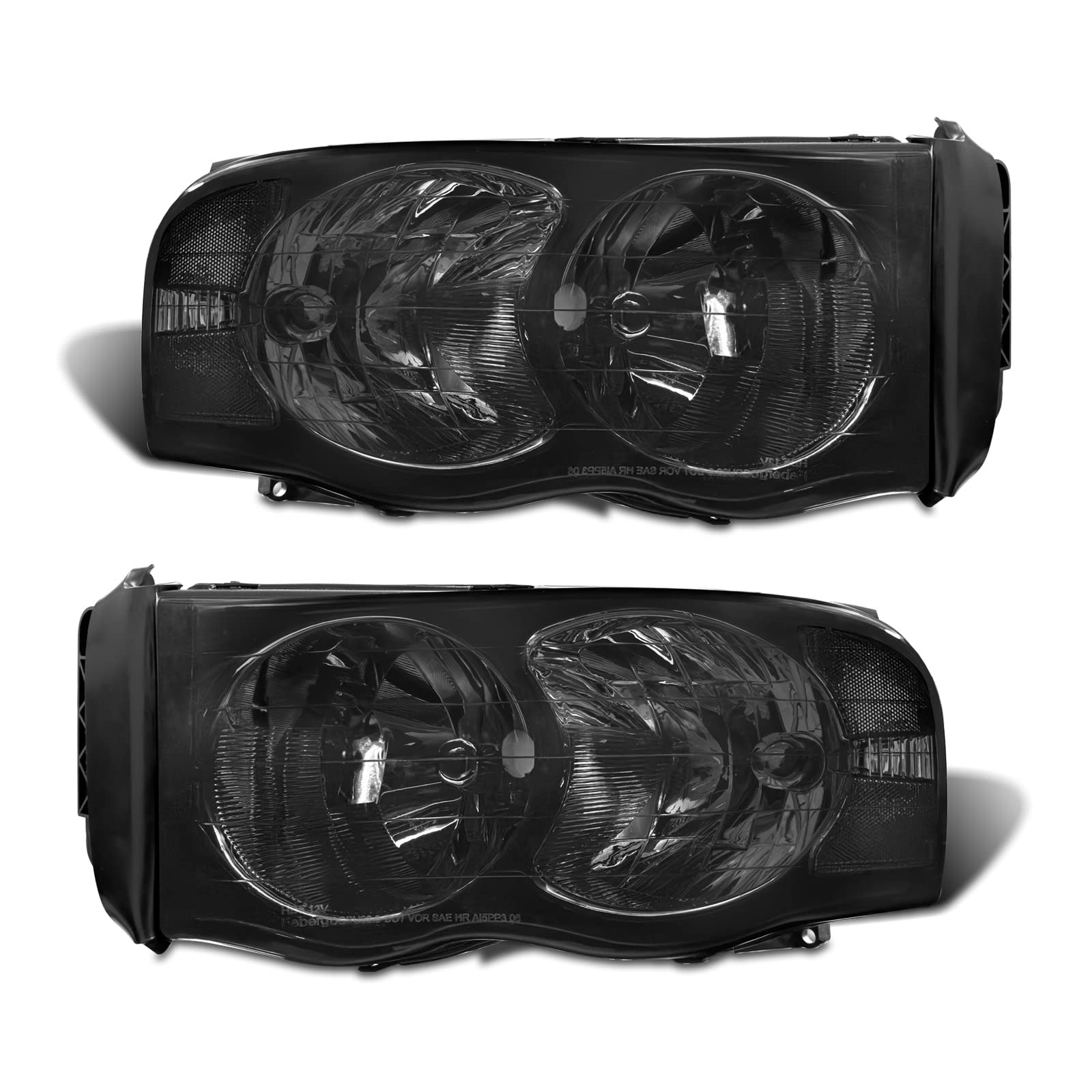 Smoke Tinted Headlight Assembly Set For 2002-2005 Dodge Ram 1500 2500 3500 – Left + Right 9 thumbnail image