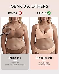 OEAK Womens Deep V Bras Wireless Comfortable Bra