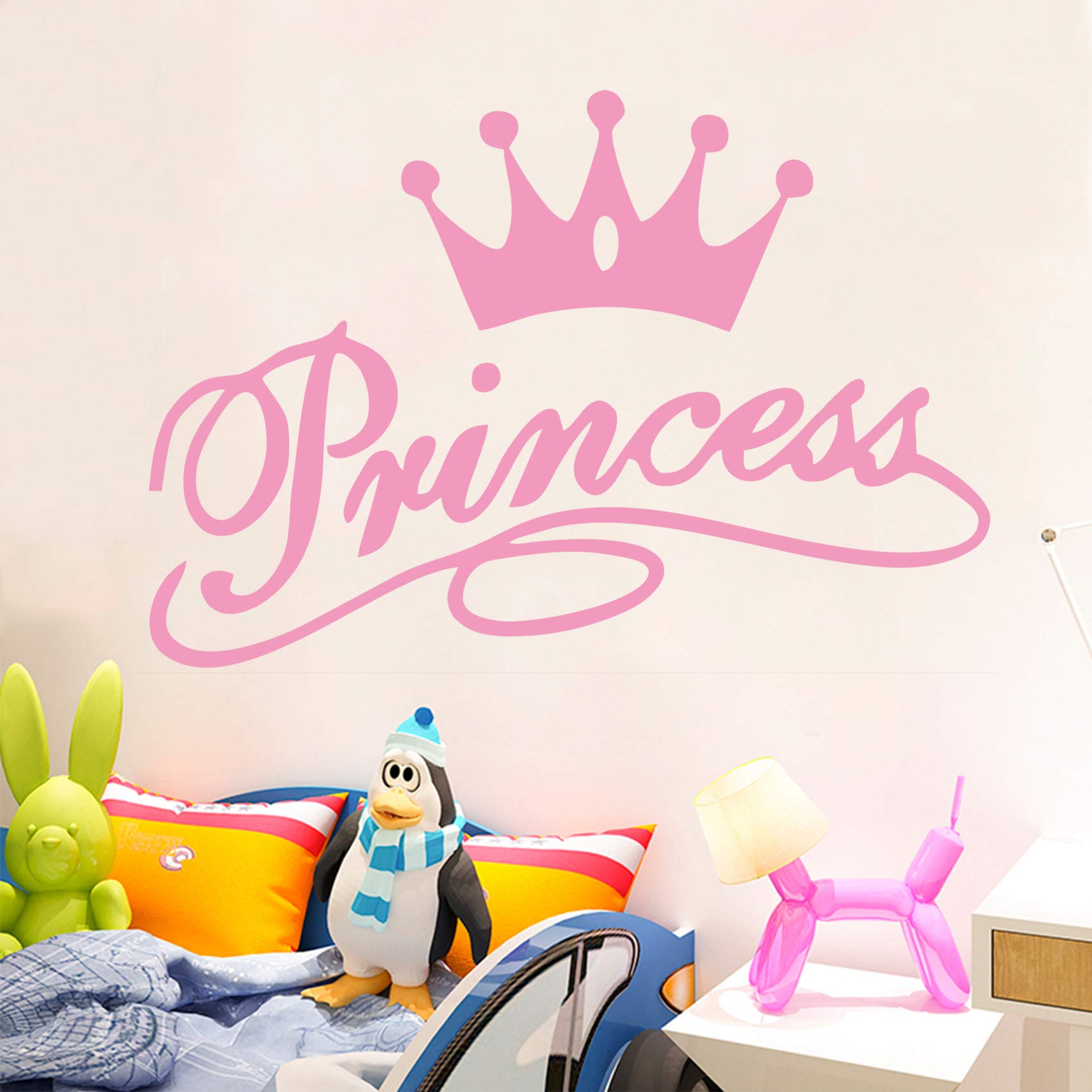 Quanyuchang Princess Crown Wall Decal, Royal Crown Wall Stickers Murals, Vinyl Art Design Funny Picture Wall Decor for Teen Kids Bedroom Home Playroom Decoration Wallpaper