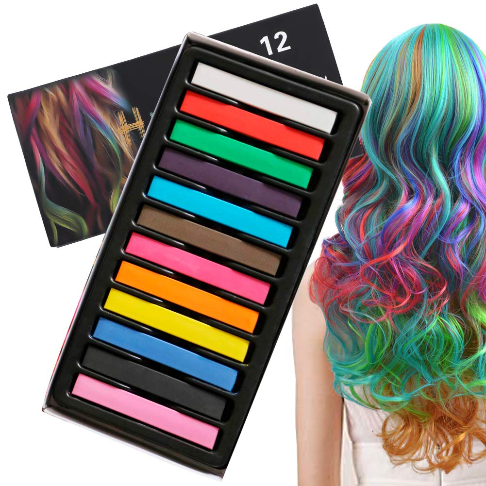 Hair Chalk,Hair Chalk Pens,Hair Chalk for Kids Non Toxic Washable Temporary Hair