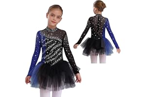 DINORMIN Children Girls Gymnastics Outfits Figure Skating Dress Ballet Dance Skirted Leotards Performance Uniform