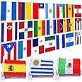 Tudomro 3 Set 21 Spanish Language Speaking Countries Flags Banner String Latin America Latino International Flags for National Hispanic Events Sports Bars Classroom Decorations Supplies