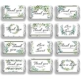 arricraft 120 Pcs Wedding Candy Wrapping Paper, Thank You Green Mini Candy Bar Wrapper Love is Sweet Chocolates Bar Label Wedding Decoration Stickers for Guests Party Favors
